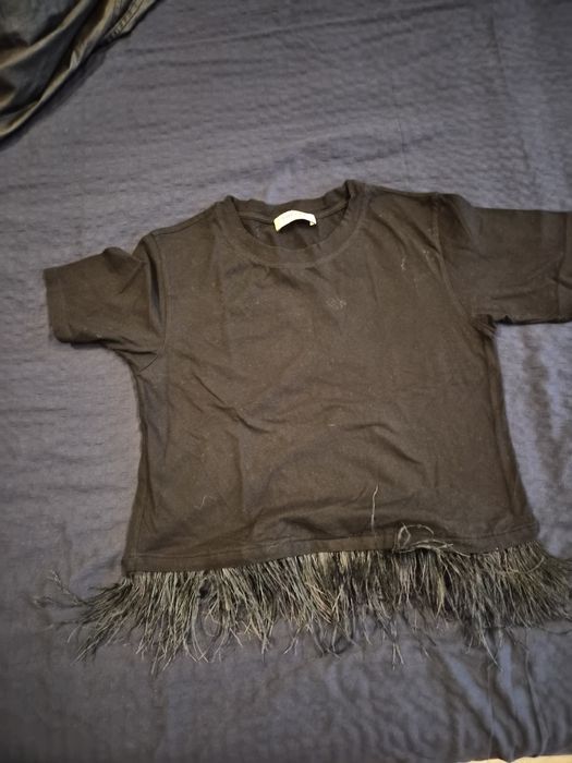 Черна памучна тениска