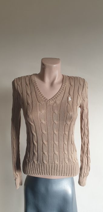 POLO Ralph Lauren Cable Pima Cotton  V - Neck XS НОВО ОРИГИНАЛ Пуловер