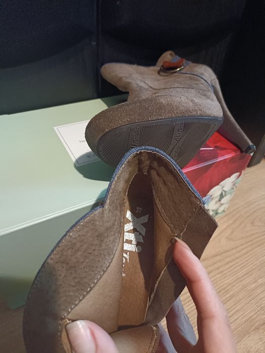 Botine piele naturală noi