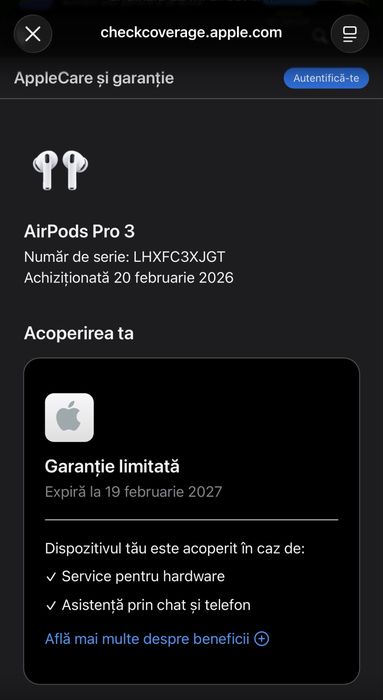 Căști Apple Airpods Pro 3 Carcasa MagSafe(USB-C)