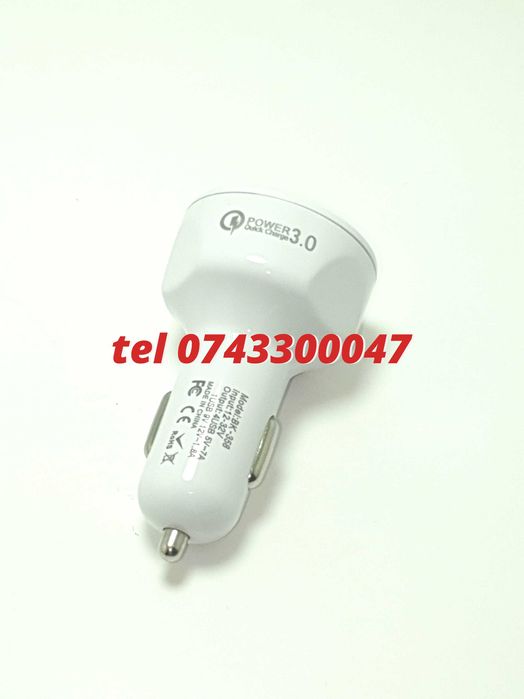 Incarcator Masina Auto 4 Porturi Bricheta Usb Qc Incarcare Rapida
