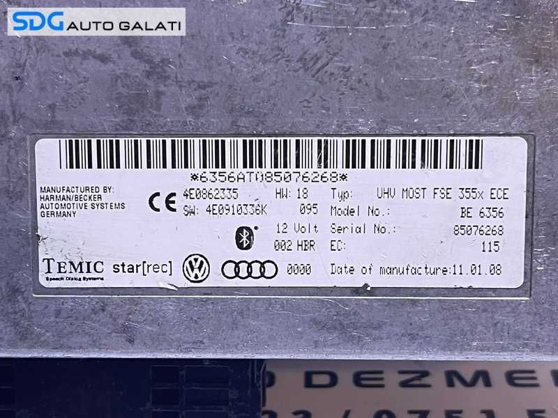 Unitate Modul Calculator Bluetooth Audi A5 2008 - 2011 Cod 4E0862335 4E0910336K [L7056]