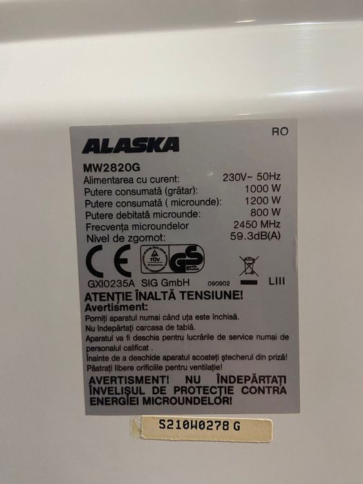 Cuptor cu microunde ALASKA