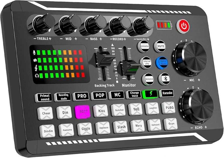 Чисто нов професионален Аудио Миксер F998 - Звукова карта за...