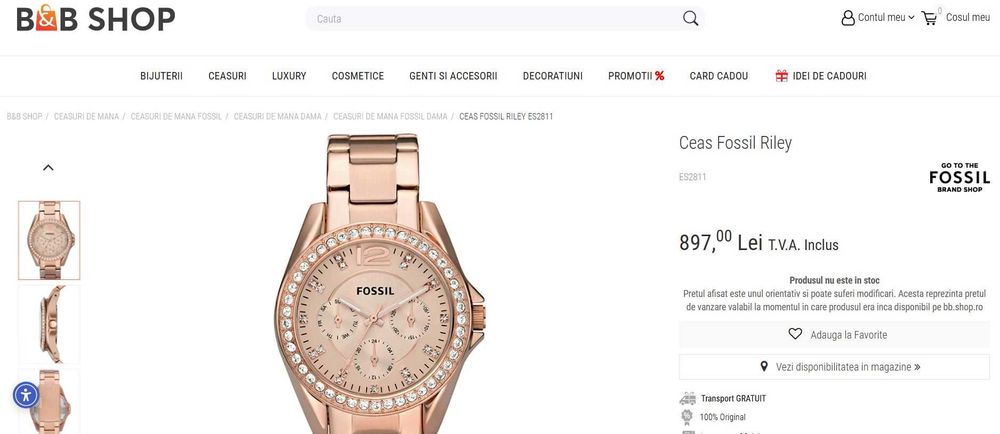 Ceas Fossil dama Women's Riley ES2811