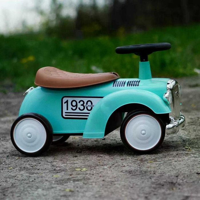 Premergator fara pedale, Kinderauto Retro Baby Car cu roti moi Green