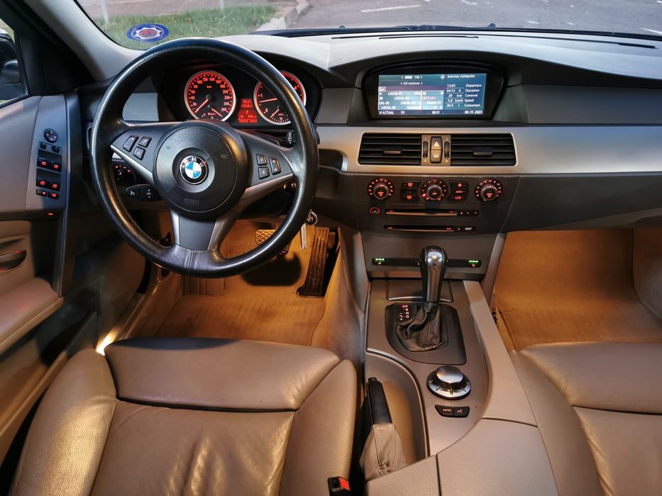 BMW 525D E60 SUPER ACCESORIZATA, SOS, Tapiterie Piele Interior Seria 7
