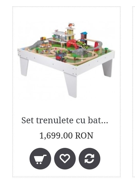 Trenulete si masinute pe sina de lemn + masa