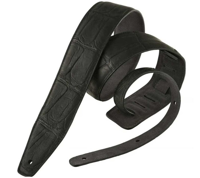 Колан за китара Bourbon Strap / Crocodile Black / Made in Spain