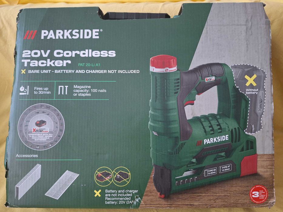 Pistol / Capsator  Parkside model  20 V PAT 20-Li A1