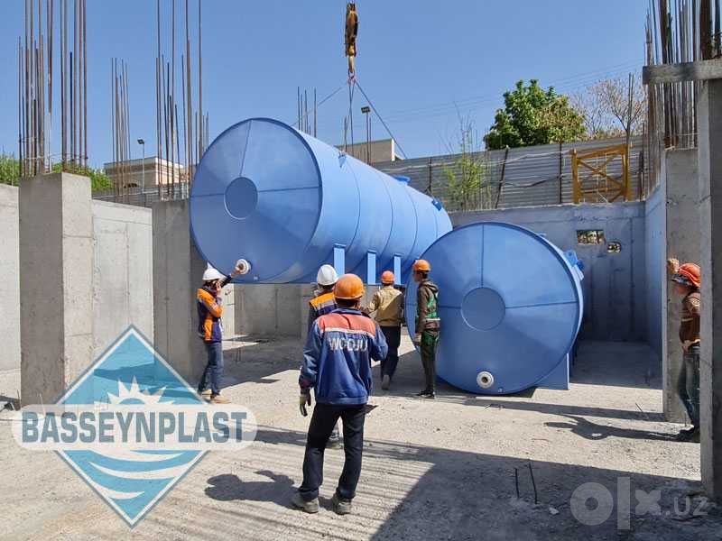 Ёмкость 30м3, тонн горизонтальная пластиковая подземная, пищевая