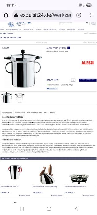 Тенджера за паста ALESSI