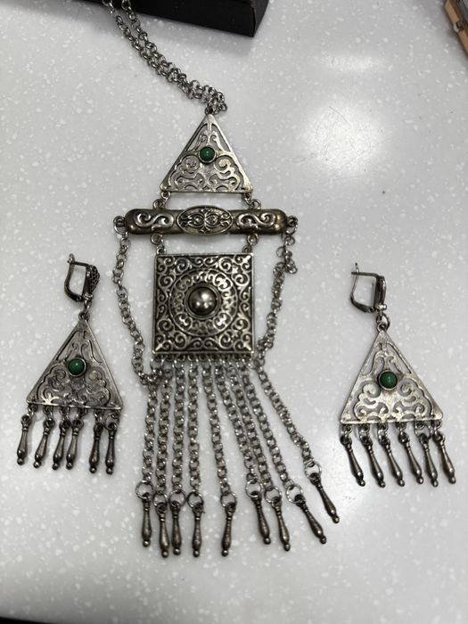 Казахский набор серебро