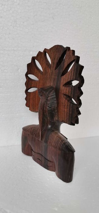 statueta unicat sculptura lemn abanos arta veche,antichitati,figurine