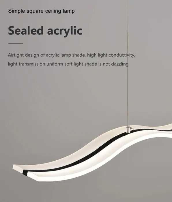 LED ЛЕД Дизайнерска Модерна вълнообразна висяща лампа с дистанционно