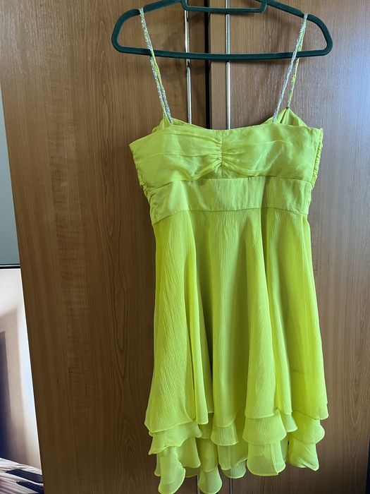 Rochie Karen Millen galbena matase naturala 40 eleganta