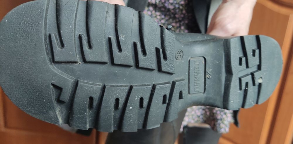 Кожаные сапоги с цигейкой