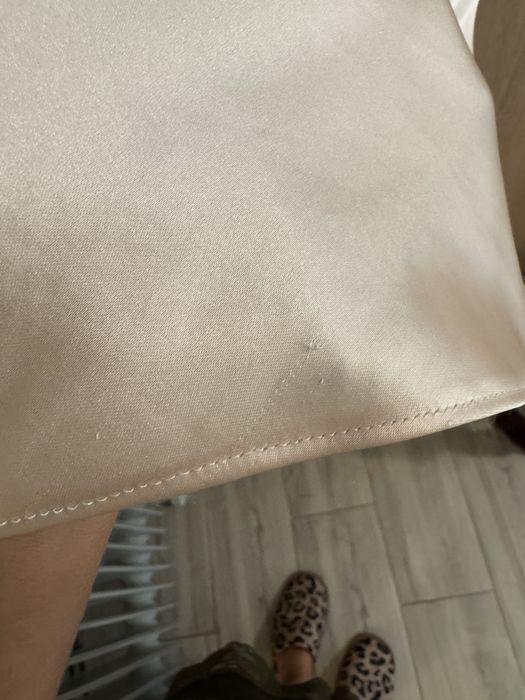 Къса златиста слип рокля