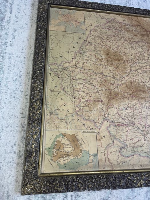 Tablou vechi cu harta romaniei