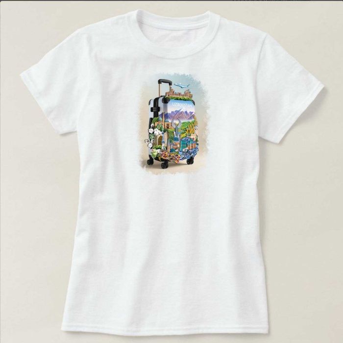 Футболка с принтом Узбекистан