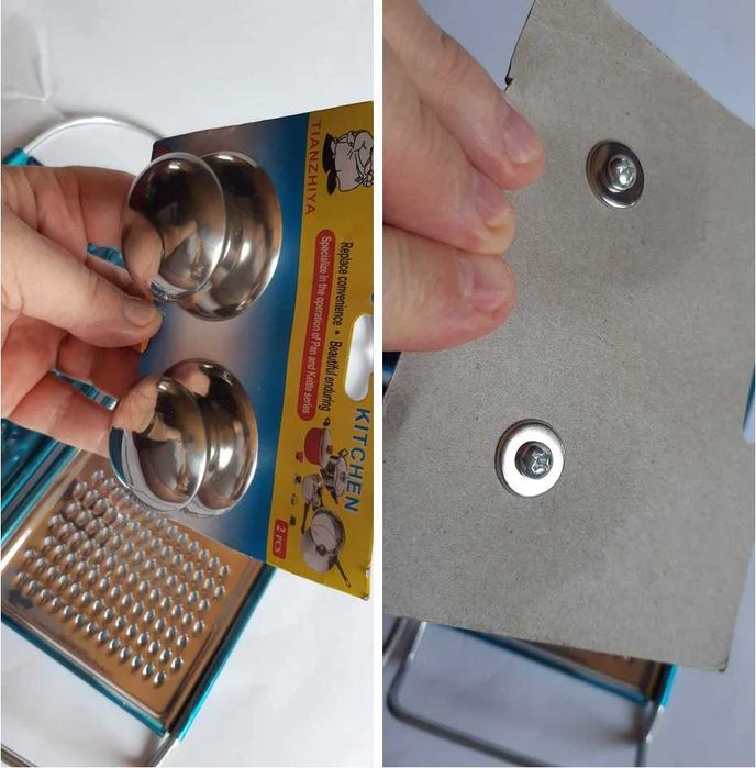 2 răzătoare oțel inox + 2 butoni inox pentru capace