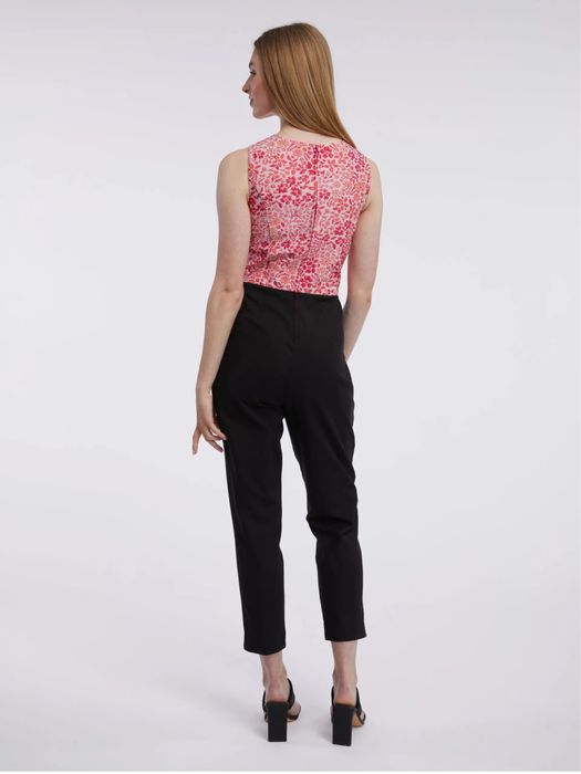 Розово-Черен Дамски Гащеризон на Цветя ORSAY