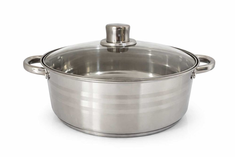 Cratita inox 5.8 litri cu capac de sticla pentru gatit zilnic
