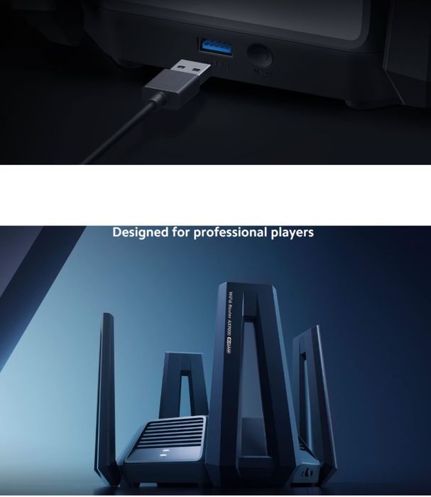 Рутер Xiaomi Mi AX9000, Gaming, Wireless, Трибандов, Wi-Fi 6, USB 3.0,
