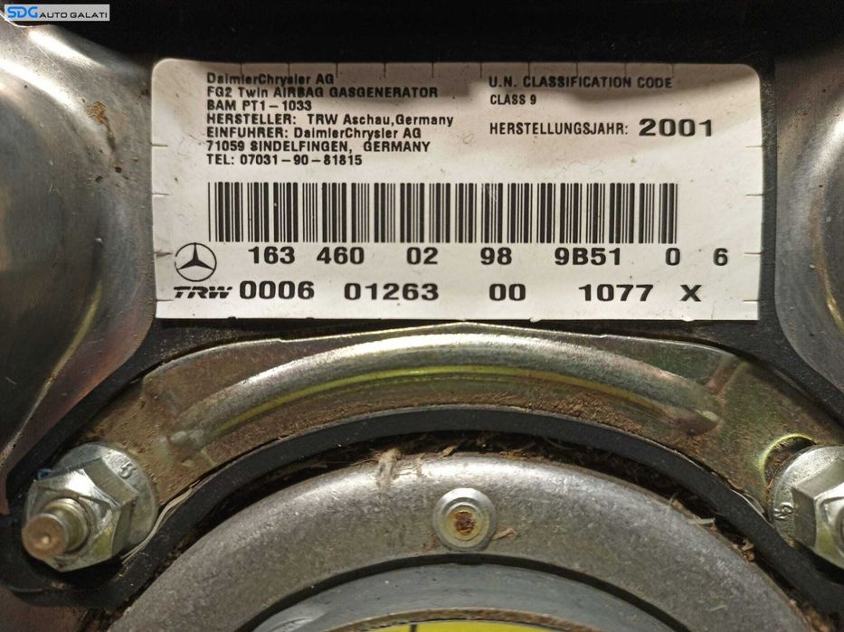 Airbag Volan Mercedes Clasa M ML W163 1998 - 2005 Cod 1634600298 [L0071]