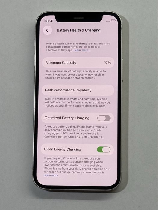 iPhone 12 mini бял 92% battery