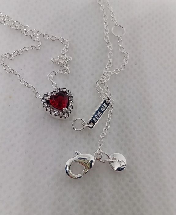 Set Nou Pandora Moments Heart Red Silver S925 Ale