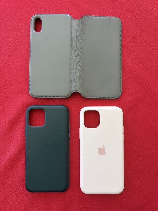 Set de 3 huse originale Apple pentru iPhone 11 Pro și iPhone X/XS, în stare foarte bună