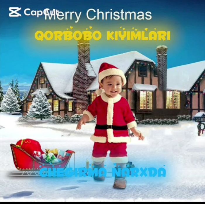 Bolalar uchun Qorbobo kiyimlar