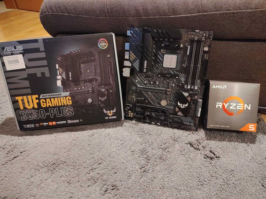 Дънна платка ASUS TUF Gaming B550-PLUS + RYZEN 5 5600X 6-Core (4.6 GHz Turbo)