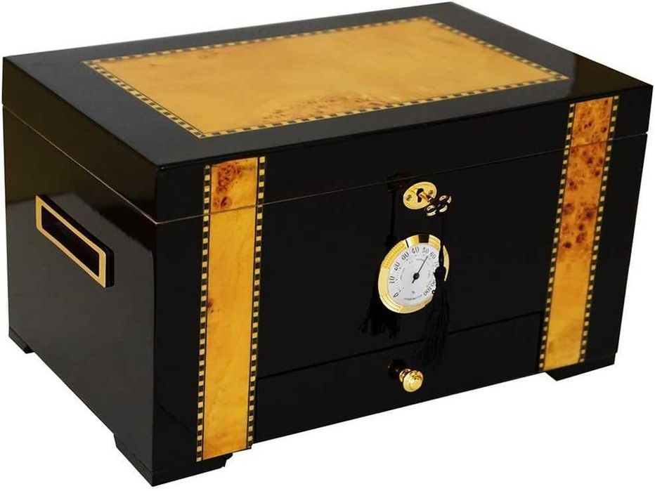 Кедров хумидор за 80-100 пури със хидрометър и овлажнител