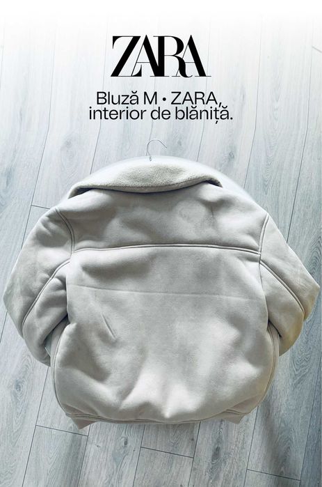 Geacă ZARA bărbati M, catifelat, călduroasă cu interior din blăniță, NOUĂ