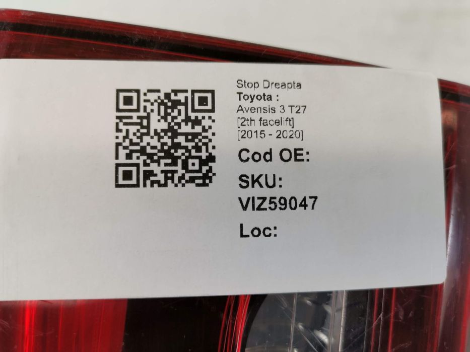 Stop Dreapta Toyota  Avensis 3 T27 [2th facelift] 2015 2016 2017 2018