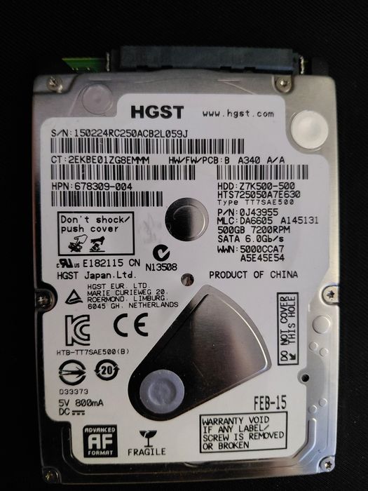 HDD 2.5 laptop HGST Travelstar Z7K500 500GB SATA3 HTS725050A7E630