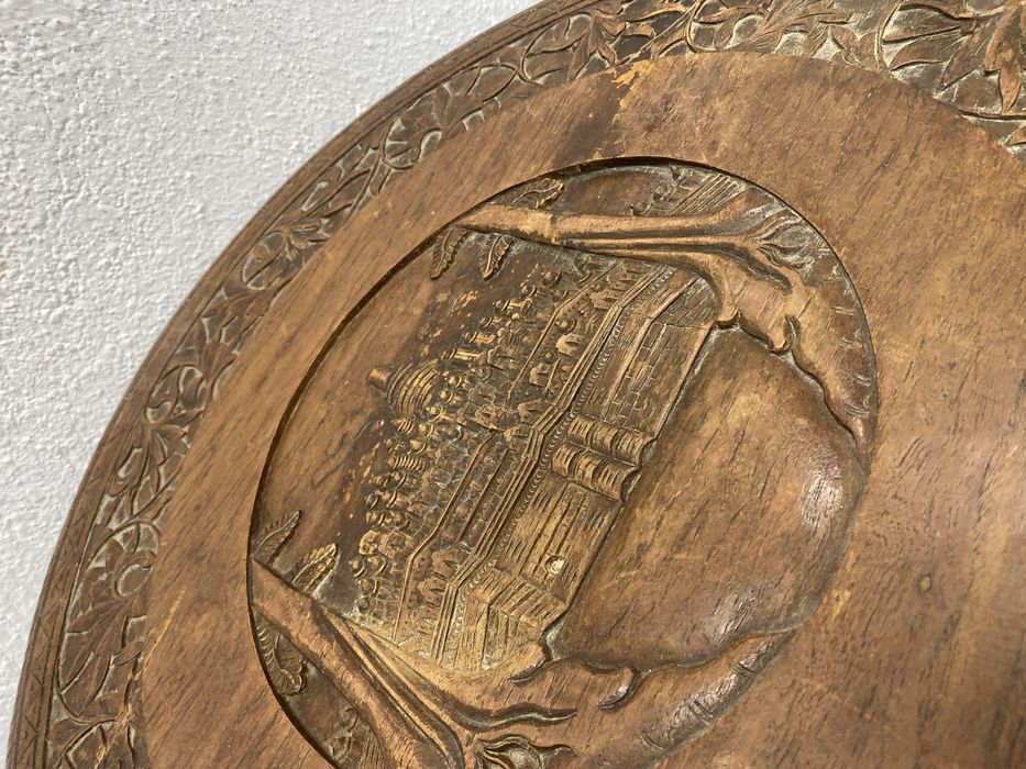 Резбована дървена маса Burma Myanmar храмов релеф 1950