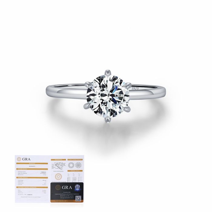 Кольцо-солитер с муассанитом 1.0 ct