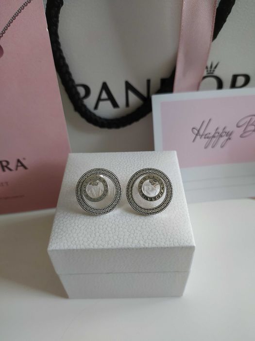 Сребърни обеци PANDORA/ПАНДОРА s925 ale + кутия