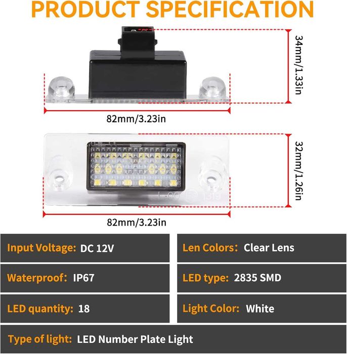 LED плафони регистрационен номер за Audi A3 8L A4 B5