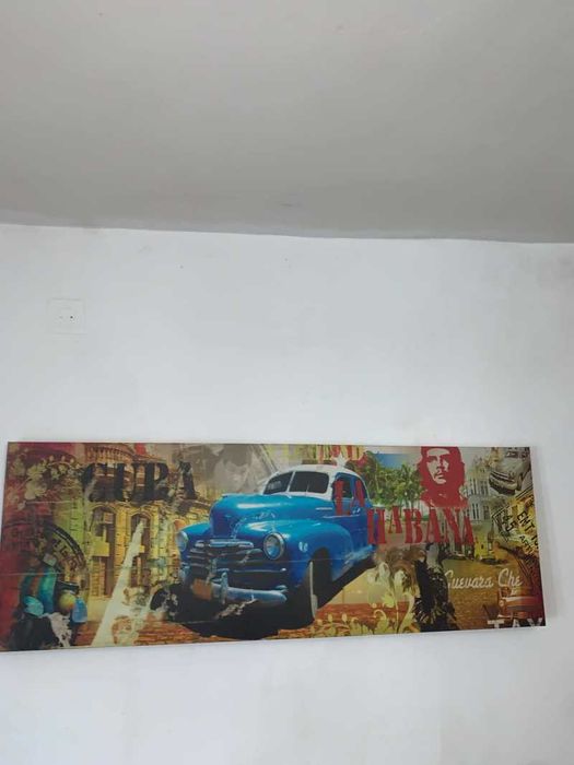 Tablou litografie in rama de lemn decor atelier auto