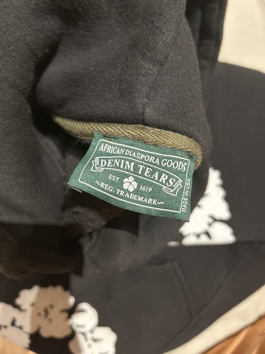 Черно Denim Tears Hoodie