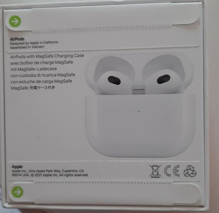 Casti Apple AirPods 3 (2021), MagSafe Charging Case, White, noi, sigil