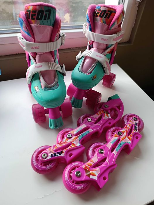 Детски ролери 2 в 1 Yvolution - Neon Combo Skates,