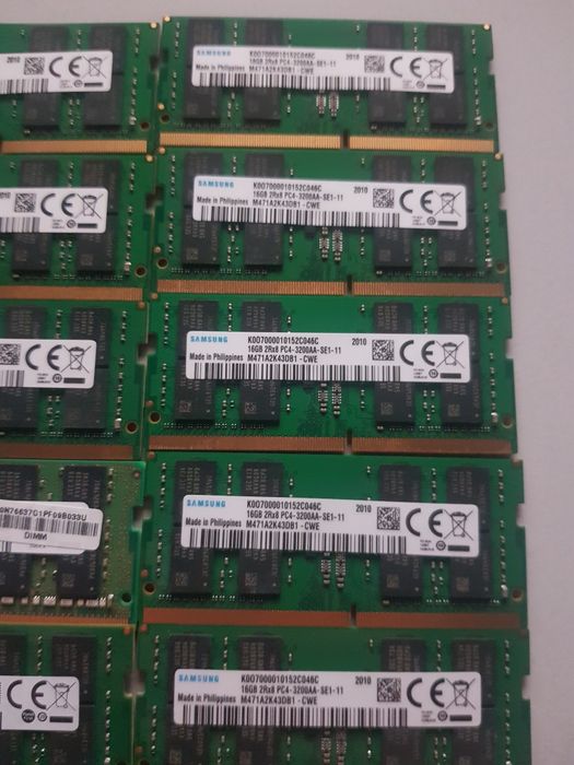 LOT 22X  16GB DDR4 LAPTOP 3200MHz(95%) Memorie Laptop 16GB DDR4 SODIMM