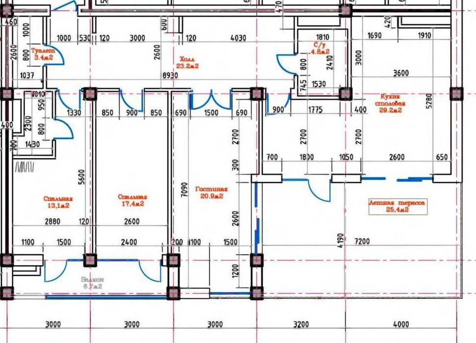 ЖК  Tiara Residence Академгородок 4-комн 125 м²+32 м² терраса коробка