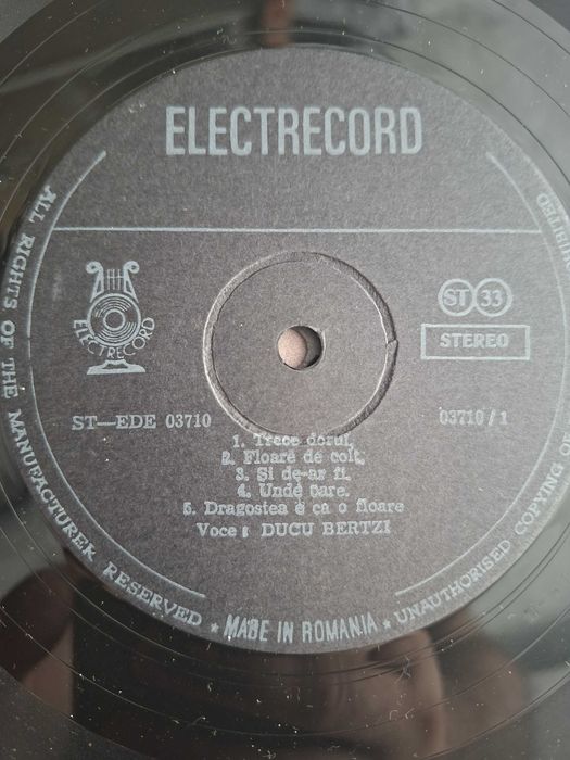 Disc Vinil  Ducu Bertzi / Roxana Popescu   „Floare de colț”  (1990)