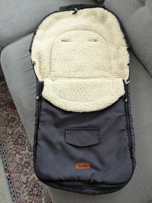 Sac de iarna din lana pentru cărucior, negru